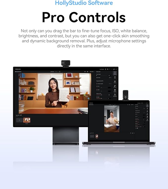 Hollyland Lyra Webcam UHD 4K Webcam for PC, 1/1.5" Sensor, Auto Framing, PDAF, Control for Live Streaming, Video Calls, Gaming, Works with Zoom, Teams, Twitch & More