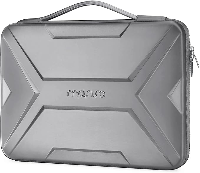 MOSISO 15-16 inch Laptop Hard Case, 15.6 inch Waterproof Shockproof Computer Bag Compatible with MacBook HP Dell,Artistic Geometric EVA Carrying Sleeve Laptop Case Hard Shell with Handle, Gray