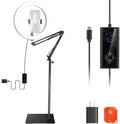 NEEWER 12" 24W High Power LED Ring Light Compatible with iPhone, 60" Overhead Folding Light Stand/Phone Holder Mount for Video Recording Selfie Makeup Streaming, 2900-7000K USB C PD Input CRI97+, RH12