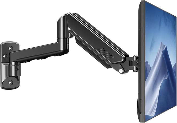 MOUNTUP Single Monitor Wall Mount for Max 32 Inch Computer Screen, Fully Adjustable Monitor Arm, Wall Mount Monitors Holder Support 4.4-19.8lbs Display, VESA Bracket Fit 75x75mm, 100x100mm