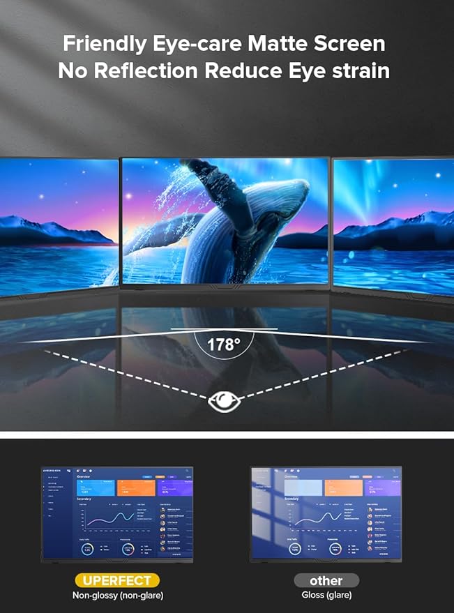 UPERFECT True 4K Portable Monitor QLED, 15.6” 600 Nits Laptop Monitor, 100% AdobeRGB, UHD 3840x2400 USB-C & MINI HDMI w/Smart Case, HDR FreeSync Eye Care, Travel Screen for Computer, PC, Game Consoles