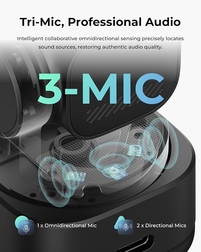 OBSBOT Tiny 3 Lite AI-Powered Spatial Audio 4K Webcam, 1/2" Sensor Tri-Mic Voice Control Gesture Control HDR Webcam for PC Laptop Zoom Meeting, W Smart Remote 2