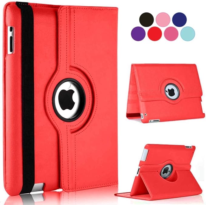 Vultic Rotating Case for iPad Pro 11 inch [4th/3rd/2nd/1st Gen 2022/2021/2020/2018], 360 Degree Stand [Auto Sleep/Wake] Folio PU Leather Smart Cover (Red)