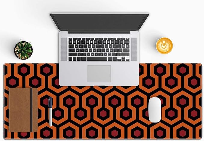 The Shining Carpet Style Desk Mat Orange Black Large Extended Mouse Pad XL Desk Pad Gaming Mousepad Keyboard Mouse Mat for Computer Laptop 31.5''X11.8'' Non-Slip Rubber Base with Stitched Edges