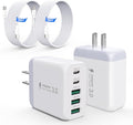 60W USB C Charger Block for iPhone 17 16 15,EIZLXQ 2-Pack USB C Wall Charger with Total 60W Max Output,10FT USB C Cable,Fast Charging Blocks for iPhone 17/16/15 Series,Galaxy,Pixel,iPad-Cream