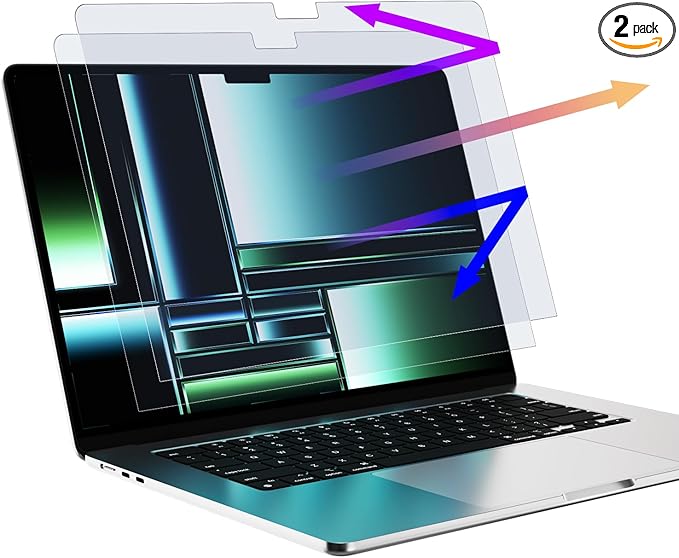 Mamol 2 Pack Anti Blue Light Screen Protector for MacBook Pro 14 Inch (2021-2026, M1, M2, M3, M4, M5), Eye Protection Filter, Anti Glare Screen Film