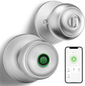 GeekTale Fingerprint Door Lock for Bedrooms, Fingerprint Door Knob with Lock, Smart Door Lock, App Control, Back-up Keys, Thumbprint Door Knob for Bedrooms, Office, Apartment