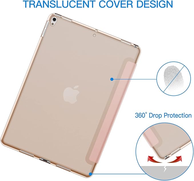 JETech Case for iPad Pro 10.5-Inch and iPad Air 3 (10.5-Inch 2019, 3rd Generation), Smart Cover Auto Wake/Sleep Cover (Rose Gold)