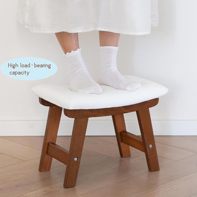 Sosola Foot Stool with Leather Cover,Foot Rest Made of Wooden for Couch,Bench,Sofa,Under Office Desk