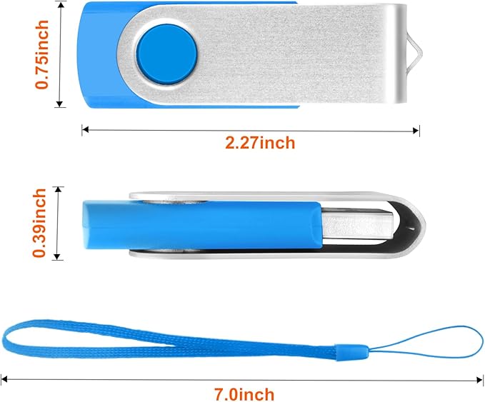 2GB USB Flash Drive 10 Pack Memory Stick, Multicolor Bulk Thumb Drives Portable Pendrive Jump Drives Office Supplies, Swivel Photo Stick USB Storage Flash Drive for Data Transfer and Backup
