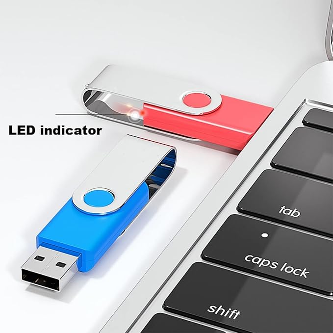 2 Pack 16GB USB Flash Drive USB 2.0 Thumb Drives Jump Drive Fold Storage Memory Stick Swivel Design - Black
