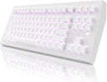 ZORNHER CG870 Wireless Mechanical Keyboard,80% White Gaming Keyboard, Creamy Keyboard,Shine Though Double Shot Keycaps,Creamy Sounding Linear Switches,Hot-Swappable