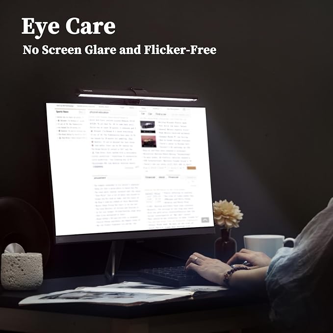 CATPOWER Computer Monitor Light Bar, LED Screen Light Bar for Workspace, Dimmable Monitor Lamp, Button Control Monitor Lamp for Desk/Office/Home/Game, for Eye Caring