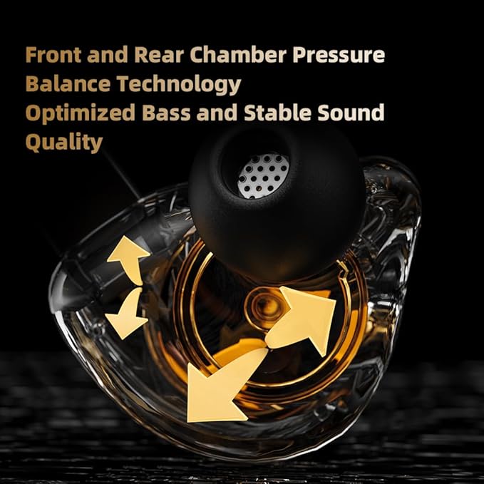 Piluyaa Wired Gaming Headphones IEM Earphones with 1DD，QKZ ENZO in Ear Monitor, HiFi Earbuds, Bass Sound with New 11mm Dynamic Driver for Video Music Gaming (Colorful)