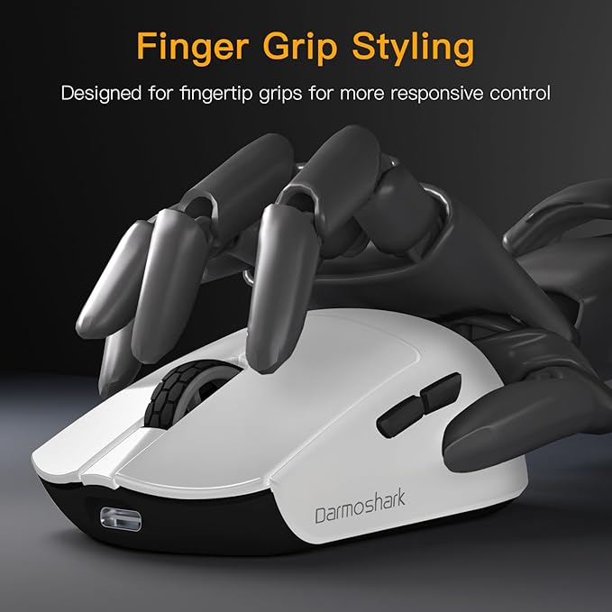 Darmoshark M5PRO Mini Wireless Gaming Mouse,Tri-Mode 8K/Bluetooth Mouse Up to 30000DPI,PAW3950 Optical Sensor Lightweight 38g,5 programmable Button,Computer Mouse for Laptop,PC,Mac-W