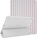 Lovmooful Compatible for iPad 5/6 (9.7-Inch,2018/2017 Model,6th/5th Generation) Case with Pencil Holder Cute Striped with Aesthetic Design Soft TPU Trifold Stand Protective-Apricot