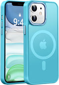 Newfuture Designed for iPhone 11 Case with Strong Magnetic [13 FT Military Drop Protection] [Compatible with Magsafe] Slim Translucent Matte Shockproof with Anti-Fingerprint Phone Case, Lake Blue