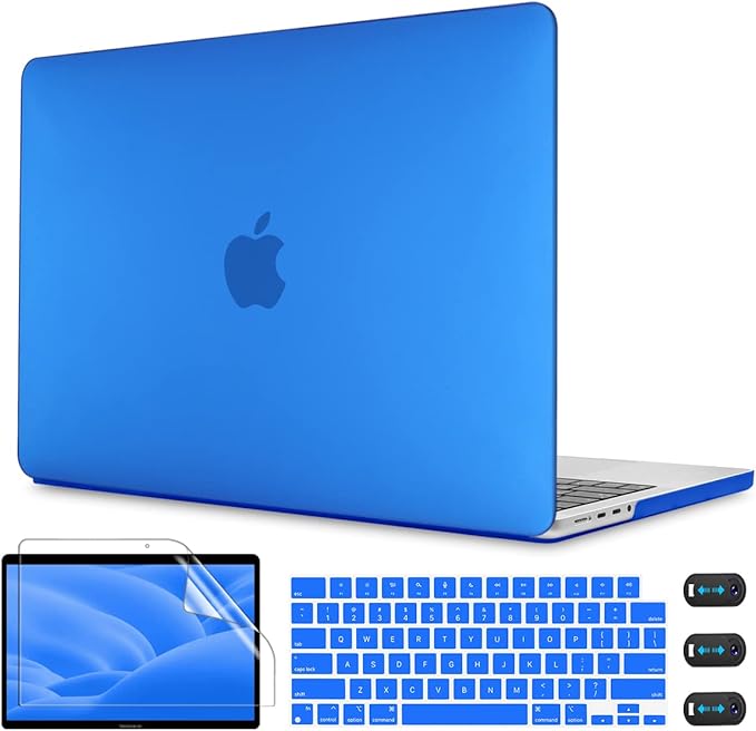 CISSOOK Matte Blue Compatible with MacBook Air 13 inch Case A2337 M1 A2179 A1932 Model 2021 2020-2018 Release, Plastic Hard Shell Cover with Keyboard Cover for Mac Air 13.3" with Touch ID, Blue