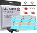 BTF-LIGHTING FCOB COB LED Strip Ice Blue Color 480LEDs/m 16.4FT DC12V Flexible High Density Uniform Light 8mm Width Bright Dimmable for Home Indoor Decor(No Adapter or Controller)