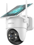 COOAU Solar Security Cameras Wireless Outdoor – Low-Light Rechargeable, Easy to Install, 2K 360° Cameras for Home Security, Surveillance Cam with AI Smart Detection, Color Night Vision,IP66, Alexa