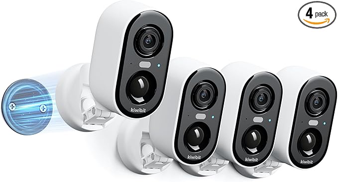 Kiwibit Security Cameras Wireless Outdoor, 2K Outside Camera for Home Security, Battery Camera, Magnetic Mount, AI Detection, Color Night Vision, Spotlight, Waterproof, 2.4GHz WiFi, Cloud & SD Storage