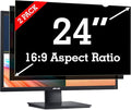 [2 Pack] 24 Inch Privacy Screen Filter for Widescreen 16:9 Monitor | Privacy Shield | Anti-Glare | Anti-Blue light | Eye Protection | ANTI-SPY | Computer Security Private Filter Protector