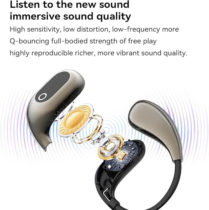 Wireless Earbuds for Workout/Running, Sports Bluetooth 5.4 Headphones,IPX7 Waterproof,Fast Charging,40Hrs Playtime Ear Buds with LED (Gold)