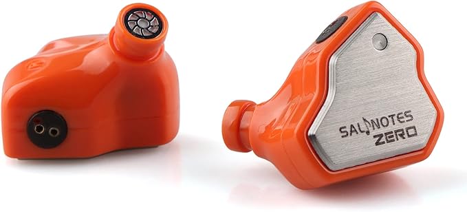Linsoul 7Hz Salnotes Zero HiFi 10mm Dynamic Driver in-Ear Earphone IEM with Metal Composite Diaphragm Stainless Steel Faceplate Detachable 2Pin OFC Cable (Orange, with Mic, 3.5mm)