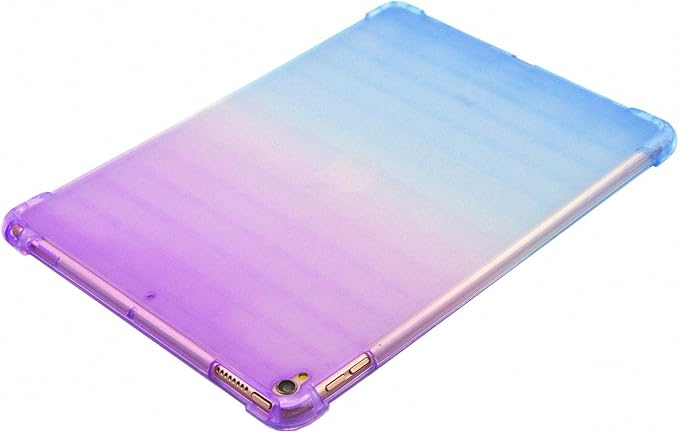 Translucent Frosted TPU Back Case for Apple iPad Air 3 (3rd Gen) 10.5" 2019 and iPad Pro 10.5" (2017) Gradient Color Impact Resistant Corner Protection Shockproof Cover, Purple & Blue