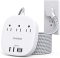 Extension Cord 10 Ft, 22.5W/4.5A Travel Power Strip with Surge Protector, 3 Outlets & 4 USB Ports (2 USBC), Desktop Charging Station 10ft Power Strip Long Cord for Home Office College Dorm Essentials