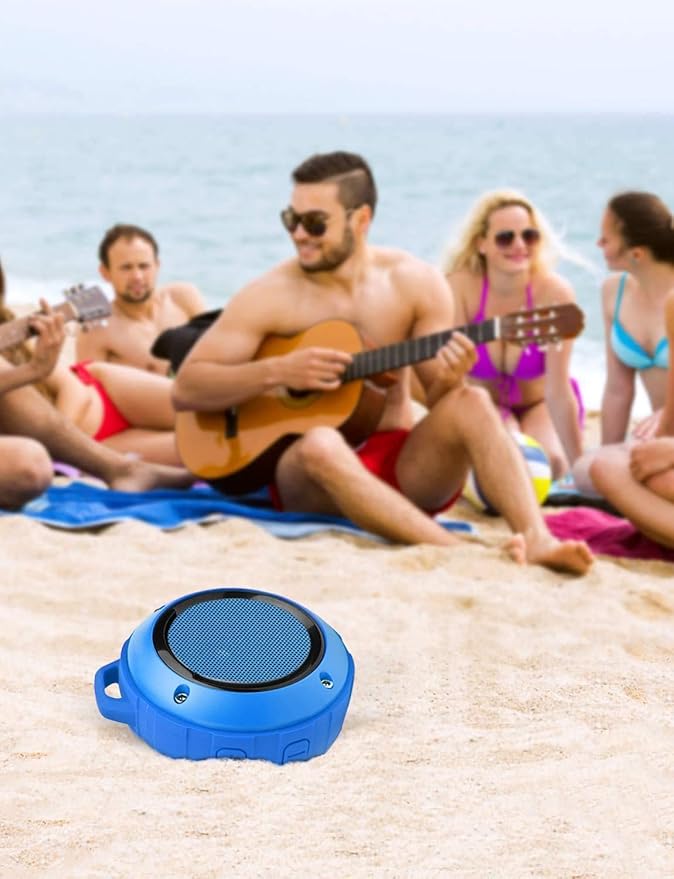 Kunodi Bluetooth Shower Speaker with IPX7 Waterproof, Dynamic Lights, Crisp Clear Sound, True Wireless Stereo, Clip Portable for Pool Beach Boat Kayak Float Golf