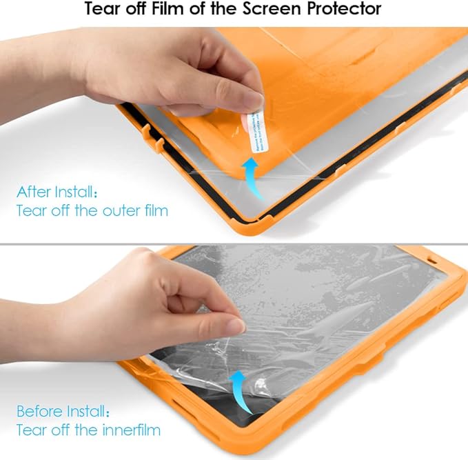 DTTO for iPad Pro 11 inch Case 2022(4th Gen)/2021(3rd Gen), [Screen Protector] Dual Layer Full Body Protection Cover with Pencil Holder, Also Fit iPad Pro 11'' 2020&2018/iPad Air 5/Air 4 - Orange