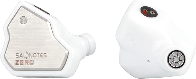 Linsoul 7Hz Salnotes Zero HiFi 10mm Dynamic Driver in-Ear Earphone IEM with Metal Composite Diaphragm Stainless Steel Faceplate Detachable 2Pin OFC Cable (White, Without Mic)