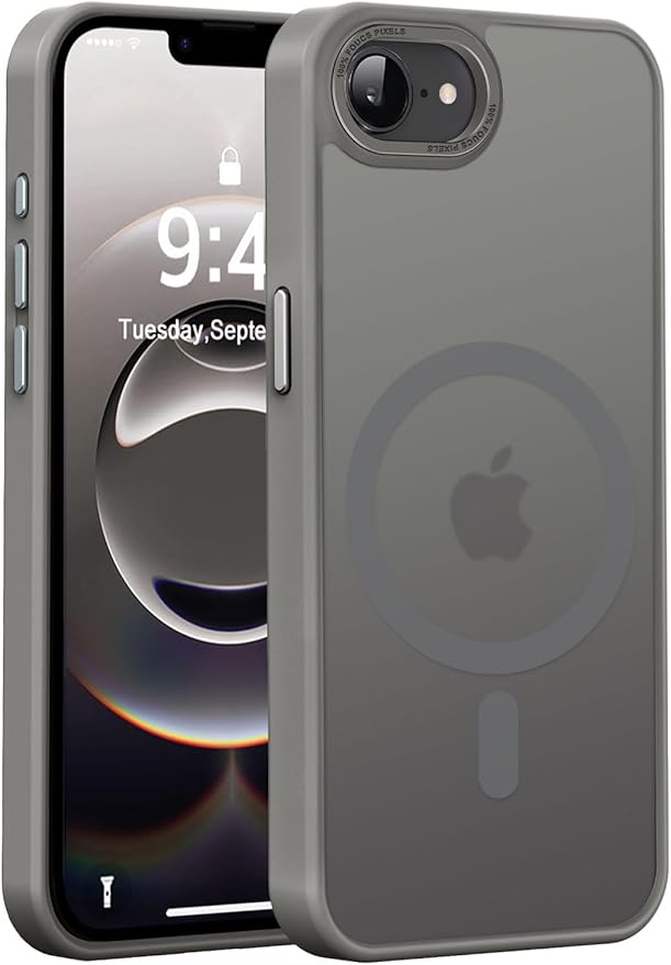 Newfuture Designed for iPhone 17e Case & iPhone 16e Case with Magnetic [13 FT Military Drop Protection] [Compatible with Magsafe] Translucent Shockproof with Anti-Fingerprint Phone Case, Titanium Gray
