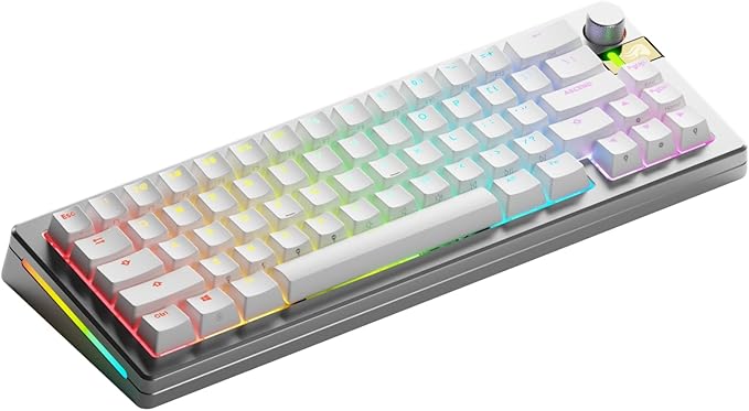 GLORIOUS Gaming - GMMK 3 PRO HE: Wireless Gaming Keyboard Rapid Trigger, Hall Effect, Aluminum Body, 8K Polling Rate, Hotswap MX & Magnetic Switches, Adjustable Actuation, ANSI 65% Compact (Silver)