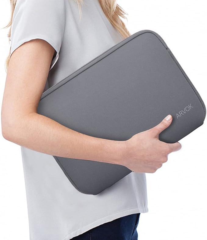 Arvok 17-17.3 Inch Laptop Sleeve Multi-Color & Size Choices Case/Water-Resistant Neoprene Notebook Computer Pocket Tablet Briefcase Carrying Bag/Pouch Skin Cover for HP/Dell/Lenovo/Asus/Acer, Grey
