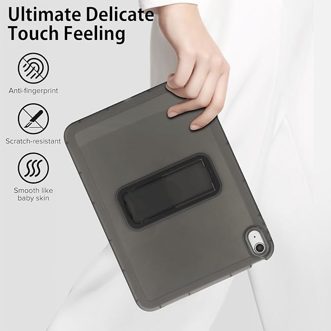 Slim Case for iPad (A16) 11th Generation 11 Inch 2025 / iPad 10th Generation 10.9 Inch 2022, Built-in Kickstand Non-Slip Shockproof Rugged Protective for iPad 11th 10th Gen, Black