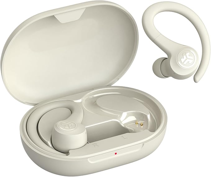 JLab Go Sport+ Wireless Workout Earbuds with C3 Clear Calling, Secure Earhook Sport Design, 35+ Hour Bluetooth Playtime, 3 EQ Sound Settings, Sand