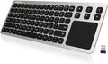Arteck 2.4G Wireless Touch TV Keyboard with Easy Media Control and Built-in Touchpad Mouse Solid Stainless Ultra Compact Full Size Keyboard -Connected Computer, Smart TV, HTPC