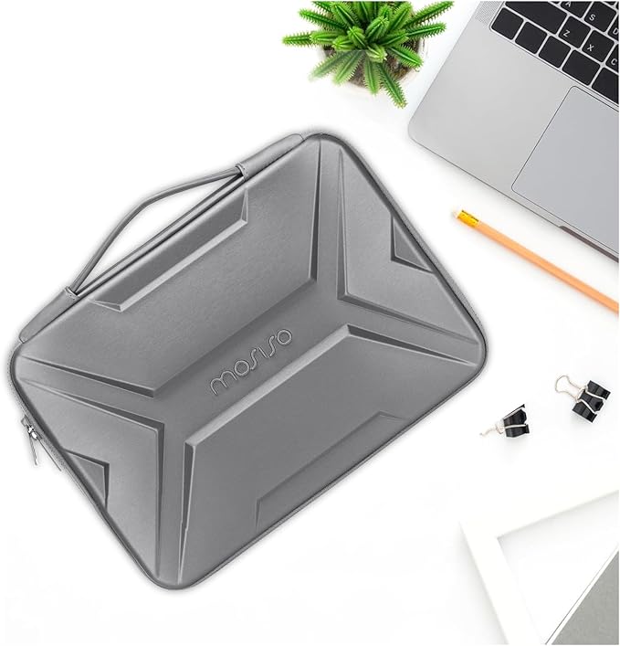 MOSISO 15-16 inch Laptop Hard Case, 15.6 inch Waterproof Shockproof Computer Bag Compatible with MacBook HP Dell,Artistic Geometric EVA Carrying Sleeve Laptop Case Hard Shell with Handle, Gray