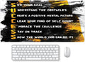 Success Motivational Desk Mat, Big Desk Pad, XXL Extended Gaming Mouse Pad, Large Mouse Pad for Desk Rubber Base Mousepad with Stitched Edges Keyboard Mouse Mat for Work Game Office Home