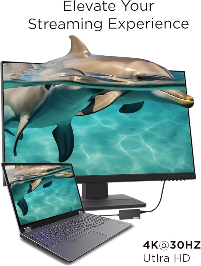 Lenovo – USB-C 7-in-1 Hub – Computer Networking Laptop Accessory – Laptop Docking Station - 4K via HDMI, 3 USB-A devices, 2 SD/TF Card Readers USB-C Power Pass Through
