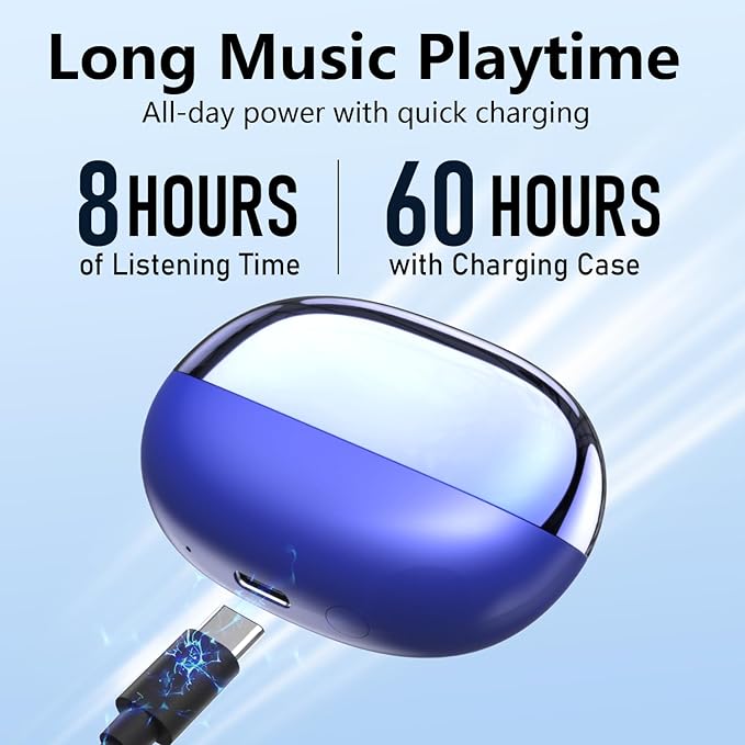 Active Noise Cancelling Wireless Earbuds with 60 Hour Long Battery Life,Bluetooth 5.4 in-Ear Earphones,Multi-Device Pairing,Enhanced Clear Call,Hi-Fi Stereo Ear Buds for Sport Walk