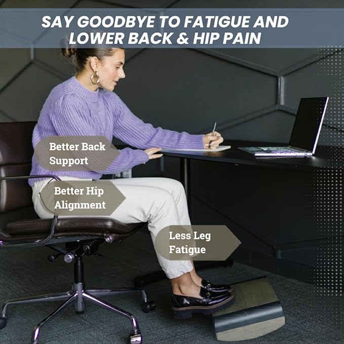 Tiel Ergonomic Foot Rest for Under Desk at Work, Rocking Footrest with Comfort Support, Office Foot Stool for Desk Chair, Leg Rest Stand for Home and Remote Office