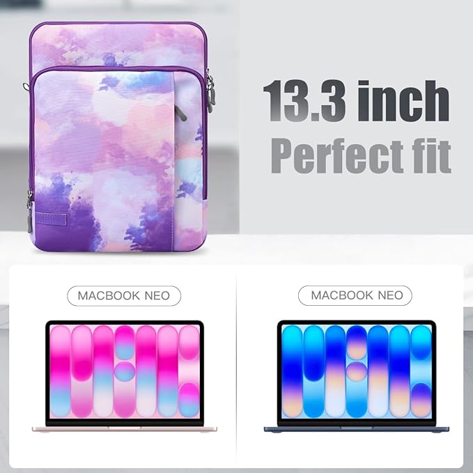 TiMOVO Laptop Sleeve Bag for MacBook Neo 13 inch 2026 Model A3404 with A18 Pro Chip, Carrying Case with Shoulder Strap, Purple