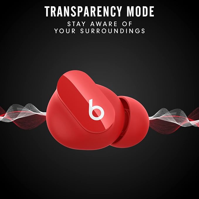Beats Studio Buds - True Wireless Noise Cancelling Earbuds - Compatible with Apple & Android, Built-in Microphone, IPX4 Rating, Sweat Resistant Earphones, Class 1 Bluetooth Headphones - Red