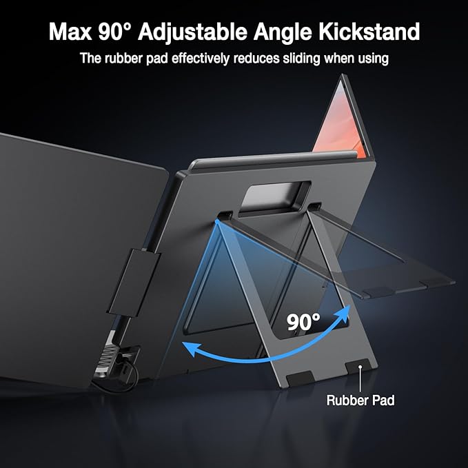 KYY Laptop Screen Extender, 15.6" Monitor Extender with Type-C Plug&Play, 1080P FHD Portable Triple Monitor for Laptop with Alloy Dual Display fit 13"-17", Portable Extended Screen for Mac/Wins/Chrome