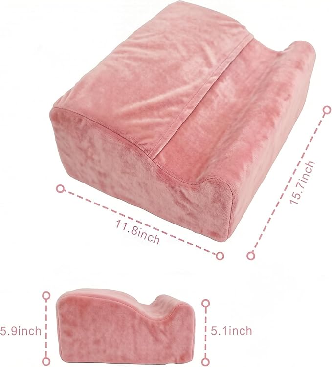 Foot Rest for Under Desk At Work,Ergonomically Designed Home Footrest with Warm Feet Pocket,Comfort Foam Foot Stool Used As A Foot Or Leg Elevator Under Desks,Office Chairs & Sofas or Couch - Pink