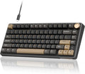 RK ROYAL KLUDGE R75 Wired Gaming Keyboard with Volume Knob, 75% Mechanical Gaming Keyboard Custom Gasket Mount with MDA Profile PBT Keycaps, QMK/VIA, Hot Swappable Silver Switch, Black