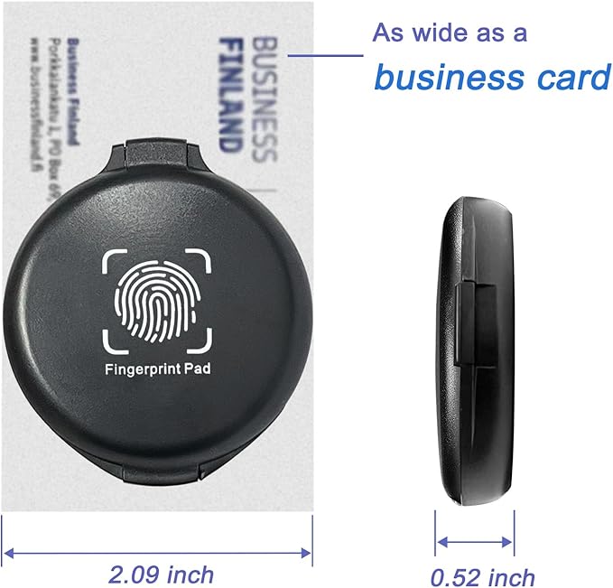 6 Pack Black Fingerprint Ink Pad, Premium Thumbprint Ink Pads for Notary Supplies, Identification, Security ID & Law Enforcement.